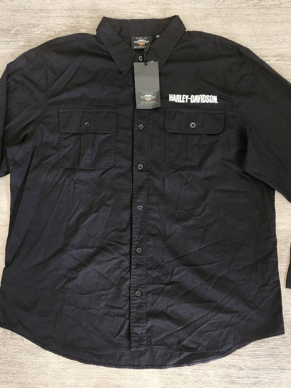 Harley Davidson Motorcycle Long Sleeve Shirt Men's 2XL Logo Biker NWT